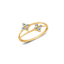 Ioka Jewelry - 14K Yellow Solid Gold Cubic Zirconia CZ Infant Baby Ring
