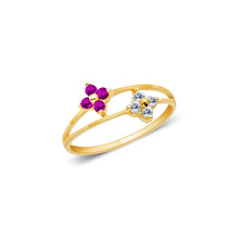 Ioka Jewelry - 14K Yellow Solid Gold Cubic Zirconia CZ Infant Baby Ring