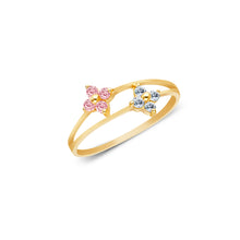 Ioka Jewelry - 14K Yellow Solid Gold Cubic Zirconia CZ Infant Baby Ring