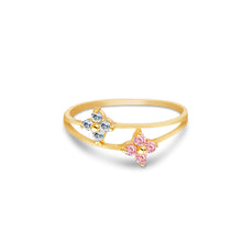 Ioka Jewelry - 14K Yellow Solid Gold Cubic Zirconia CZ Infant Baby Ring