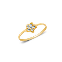 Ioka Jewelry - 14K Yellow Solid Gold Cubic Zirconia CZ Infant Baby Ring