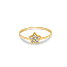 Ioka Jewelry - 14K Yellow Solid Gold Cubic Zirconia CZ Infant Baby Ring