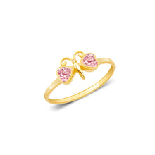 Ioka Jewelry - 14K Yellow Solid Gold Cubic Zirconia CZ Infant Baby Ring