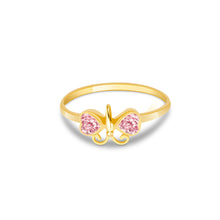 Ioka Jewelry - 14K Yellow Solid Gold Cubic Zirconia CZ Infant Baby Ring