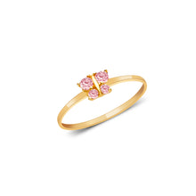 Ioka Jewelry - 14K Yellow Solid Gold Cubic Zirconia CZ Infant Baby Ring