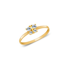 Ioka Jewelry - 14K Yellow Solid Gold Cubic Zirconia CZ Infant Baby Ring