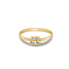 Ioka Jewelry - 14K Yellow Solid Gold Cubic Zirconia CZ Infant Baby Ring