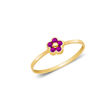 Ioka Jewelry - 14K Yellow Solid Gold Cubic Zirconia CZ Infant Baby Ring