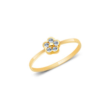 Ioka Jewelry - 14K Yellow Solid Gold Cubic Zirconia CZ Infant Baby Ring