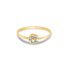 Ioka Jewelry - 14K Yellow Solid Gold Cubic Zirconia CZ Infant Baby Ring