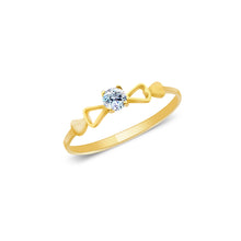 Ioka Jewelry - 14K Yellow Solid Gold Cubic Zirconia CZ Infant Baby Ring