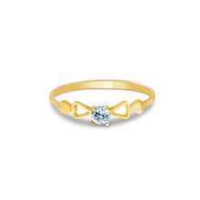 Ioka Jewelry - 14K Yellow Solid Gold Cubic Zirconia CZ Infant Baby Ring