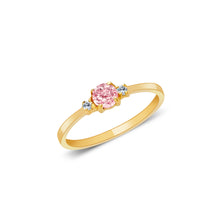 Ioka Jewelry - 14K Yellow Solid Gold Cubic Zirconia CZ Infant Baby Ring