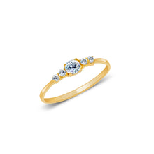Ioka Jewelry - 14K Yellow Solid Gold Cubic Zirconia CZ Infant Baby Ring