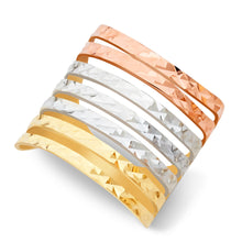 Ioka Jewelry - 14K Tri Color Solid Gold 20MM Semanario Ring