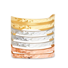 Ioka Jewelry - 14K Tri Color Solid Gold 20MM Semanario Ring