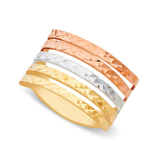 Ioka Jewelry - 14K Tri Color Solid Gold 15MM Semanario Ring