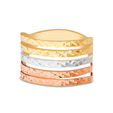 Ioka Jewelry - 14K Tri Color Solid Gold 15MM Semanario Ring