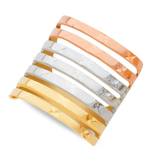 Ioka Jewelry - 14K Tri Color Solid Gold 20MM Semanario Ring