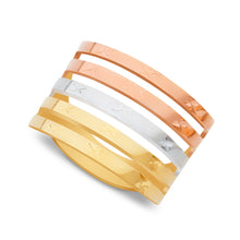 Ioka Jewelry - 14K Tri Color Solid Gold 15MM Semanario Ring