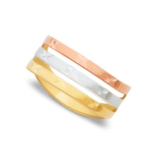 Ioka Jewelry - 14K Tri Color Solid Gold 8MM Semanario Ring