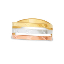 Ioka Jewelry - 14K Tri Color Solid Gold 8MM Semanario Ring