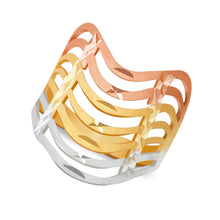 Ioka Jewelry - 14K Tri Color Solid Gold 18MM Semanario Ring
