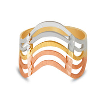 Ioka Jewelry - 14K Tri Color Solid Gold 15MM Semanario Ring