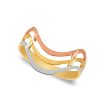 Ioka Jewelry - 14K Tri Color Solid Gold 8MM Semanario Ring