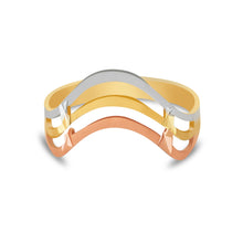 Ioka Jewelry - 14K Tri Color Solid Gold 8MM Semanario Ring