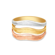 Ioka Jewelry - 14K Tri Color Solid Gold 11MM Semanario Ring