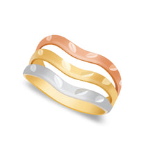 Ioka Jewelry - 14K Tri Color Solid Gold 11MM Semanario Ring