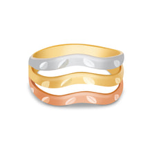 Ioka Jewelry - 14K Tri Color Solid Gold 11MM Semanario Ring
