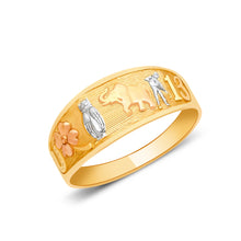 Ioka Jewelry - 14K Tri Color Solid Gold Lucky Ring