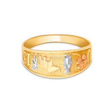 Ioka Jewelry - 14K Tri Color Solid Gold Lucky Ring