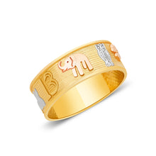 Ioka Jewelry - 14K Tri Color Solid Gold Lucky Signs Ring