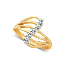 Ioka Jewelry - 14K Yellow Solid Gold Semanario 7 Cubic Zirconia CZ Ring