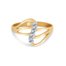 Ioka Jewelry - 14K Yellow Solid Gold Semanario 5 Cubic Zirconia CZ Ring