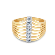 Ioka Jewelry - 14K Yellow Solid Gold Semanario 7 Cubic Zirconia CZ Ring