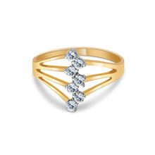 Ioka Jewelry - 14K Yellow Solid Gold Semanario 7 Cubic Zirconia CZ Ring