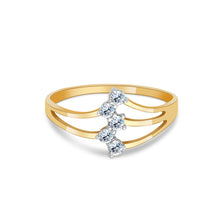 Ioka Jewelry - 14K Yellow Solid Gold Semanario 5 Cubic Zirconia CZ Ring