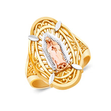 Ioka Jewelry - 14K Tri Color Solid Gold Religious Ring