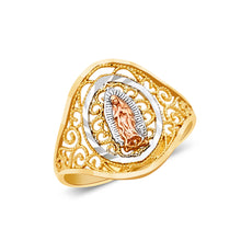 Ioka Jewelry - 14K Tri Color Solid Gold Religious Ring