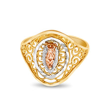 Ioka Jewelry - 14K Tri Color Solid Gold Religious Ring