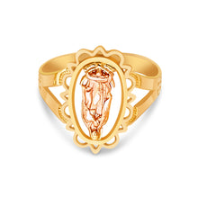 Ioka Jewelry - 14K Two Tone Solid Gold Religious Ring