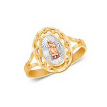 Ioka Jewelry - 14K Tri Color Solid Gold Religious Ring