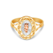 Ioka Jewelry - 14K Tri Color Solid Gold Religious Ring