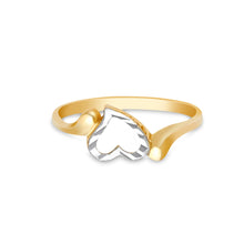 Ioka Jewelry - 14K Two Tone Solid Gold Heart Ring