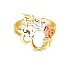 Ioka Jewelry - 14K Tri Color Solid Gold 15 Years Quinceanera Birthday Heart Ring