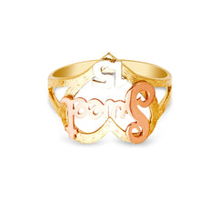 Ioka Jewelry - 14K Tri Color Solid Gold Sweet 15 Years Quinceanera Birthday Ring
